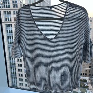 Splendid Striped Ruffle Sleeve T-Shirt